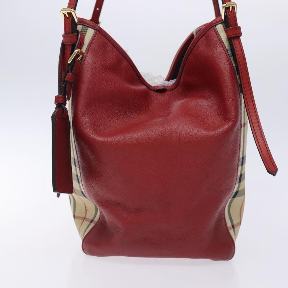 BURBERRY Nova Check Tote Bag Nylon Beige Gold Auth 131730 - Picture 3 of 16